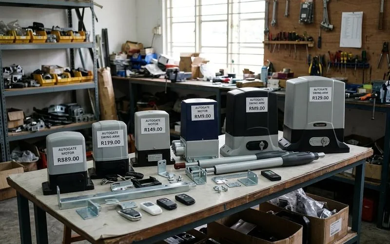 Technician assessing gate pillar condition before autogate installation to estimate total cost