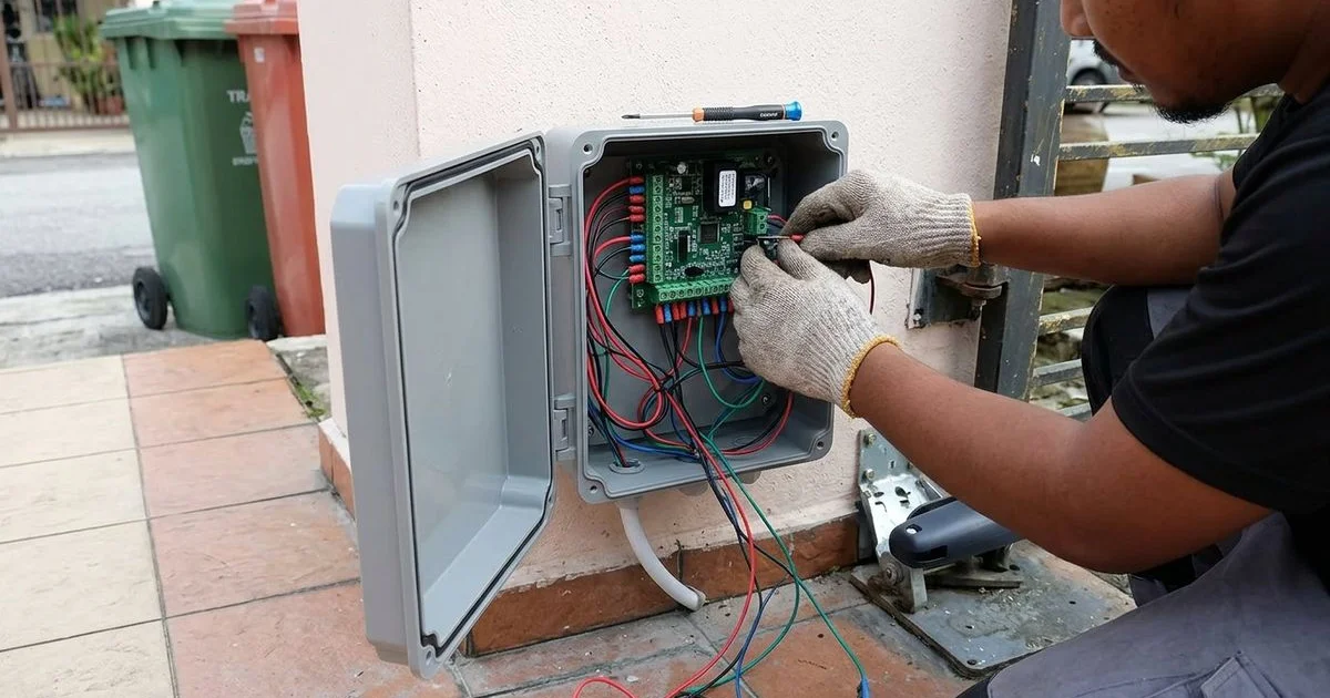 Close-up comparison of metal copper and plastic autogate motor gears