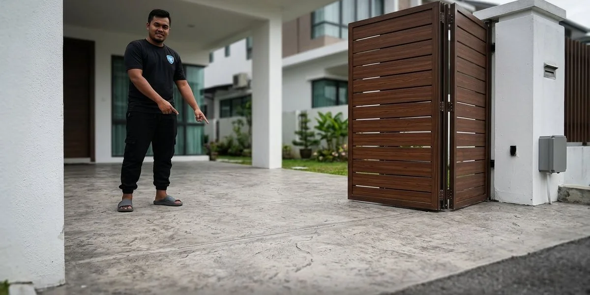 Trackless Folding Autogate Installation